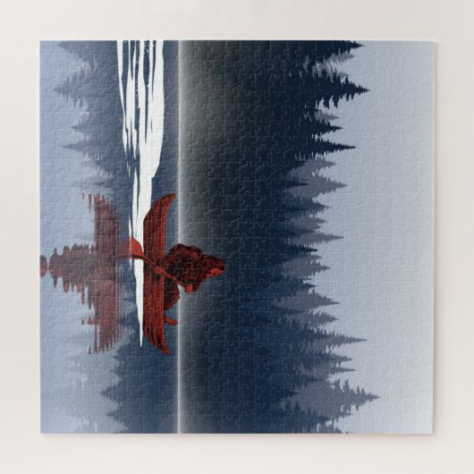 Bigfoot Lake Canoe Wilderness Pine Forest Puzzle (Horizontal)