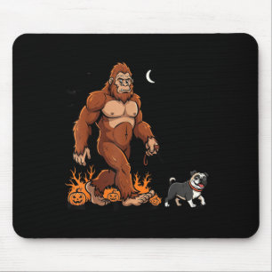 Bigfoot laufende Mops Halloween Hund Sasquatch Lus Mousepad