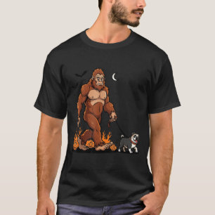 Bigfoot laufende Mops Halloween Hund Sasquatch Lus T-Shirt