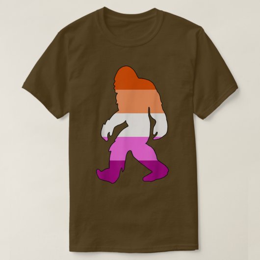 Bigfoot Lesbian Pride Flag Sasquatch LGBTQ Alliga T-Shirt (Design vorne)