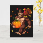 Bigfoot Lgrim Turkey Pumpkin Thanksgiving Day Boys Karte (Gelbe Blume)