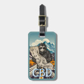 Bigfoot Liebt Kalifornien Gepäckanhänger Monogramm (Vorderseite vertikal)