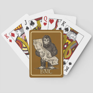 Bigfoot Liebt Spielkarten Monogramm