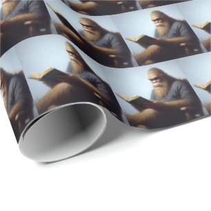 Bigfoot liest geschenkpapier