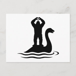 Bigfoot Loch Ness Monster Feiertagspostkarte