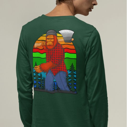 Bigfoot Lumberjack mit Ax Sasquatch Kariert T-Shirt