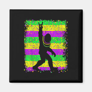 Bigfoot Mardi Gras Sasquatch Funny Men Kinder Gesc Magnet