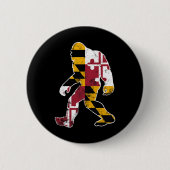 Bigfoot Maryland Flag Staat Sasquatch Men Women Ki Button (Vorderseite)