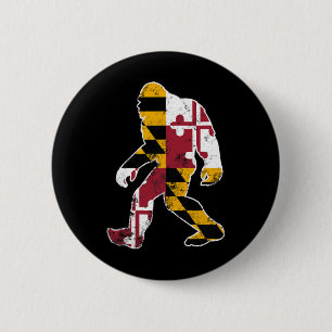 Bigfoot Maryland Flag Staat Sasquatch Men Women Ki Button