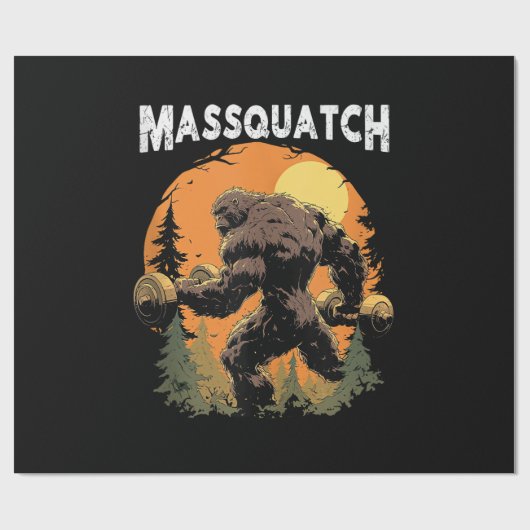 Bigfoot Massquatch Lustig Geschenkpapier (Flach)