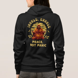 Bigfoot-Meditation Frieden Statt Panik Design Hoodie