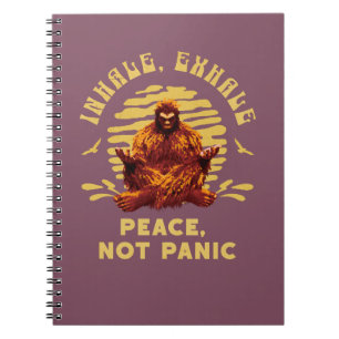 Bigfoot-Meditation Frieden Statt Panik Design Notizblock