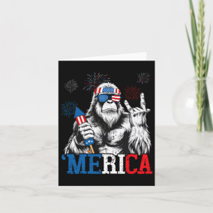 Bigfoot Merica 4. Juli Funny Boys Men Sasquatc Karte