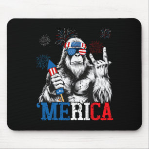 Bigfoot Merica 4. Juli Lustig Jungen Männer Sasqua Mousepad
