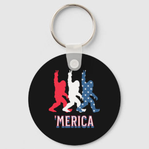 Bigfoot merica Red White Blue Peace Zeichen 4. Ju Schlüsselanhänger