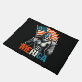 Bigfoot Merica Rock American Flag Fußmatte (Schrägansicht)