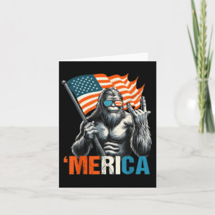Bigfoot Merica Rock American Flag Patriotic 4. Karte