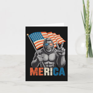 Bigfoot Merica Rock American Flag Patriotic 4. Karte