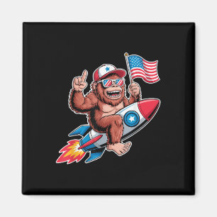 Bigfoot Merica Rock American Flag Patriotic 4. Magnet