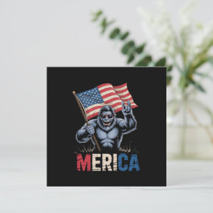 Bigfoot Merica Rock American Flag Patriotic Einladung