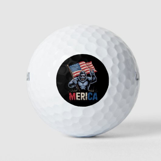 Bigfoot Merica Rock American Flag Patriotic Golfball (Vorderseite)