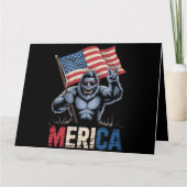 Bigfoot Merica Rock American Flag Patriotic Karte (Vorderseite)