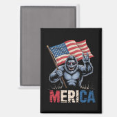 Bigfoot Merica Rock American Flag Patriotic Magnet (Vorderseite/Rückseite)