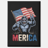 Bigfoot Merica Rock American Flag Patriotic Magnet (Vorderseite)