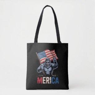 Bigfoot Merica Rock American Flag Patriotic Tasche