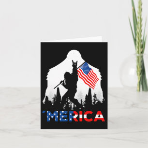 Bigfoot Merica Rock American Usa Flag Patriotic 4t Karte