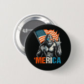 Bigfoot Merica Rock Amerikanische Flagge Button (Vorne & Hinten)