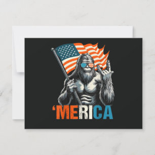 Bigfoot Merica Rock Amerikanische Flagge Einladung