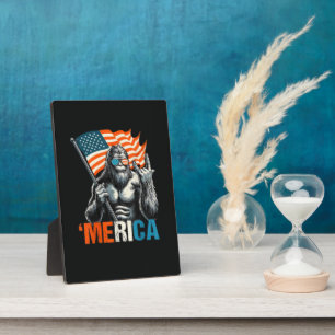 Bigfoot Merica Rock Amerikanische Flagge Fotoplatte