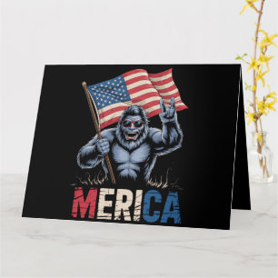 Bigfoot Merica Rock Amerikanische Flagge Patriotis Karte