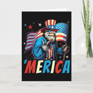 Bigfoot Merica Rock Amerikanische Flagge Sasquatch Karte