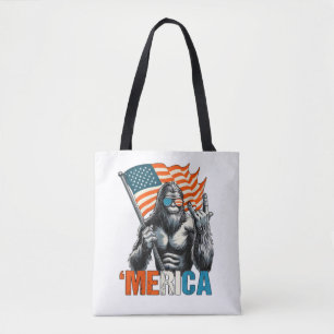 Bigfoot Merica Rock Amerikanische Flagge Tasche