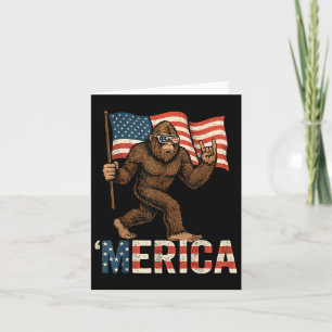Bigfoot Merica Rock Patriotic American Flag 4. Karte