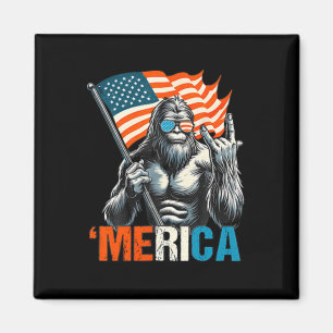 Bigfoot Merica Rock Usa Amerikanische Flagge 4. Ju Magnet