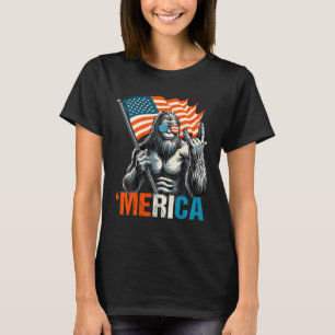 Bigfoot Merica Rock Usa Amerikanische Flagge 4. Ju T-Shirt