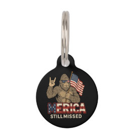 Bigfoot 'Merica Still Missed' Patriot 4. Juli Haustiermarke