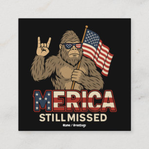 Bigfoot 'Merica Still Missed' Patriot 4. Juli Quadratische Visitenkarte