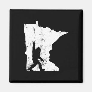 Bigfoot Minnesota Staat Karte Sasquatch Men Women  Magnet