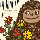 Bigfoot mit Blumen Süße Wandkunst Poster Druck