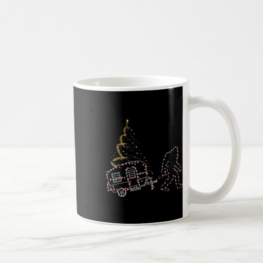 Bigfoot mit Camping Car Light Weihnachten Kaffeetasse (Rechts)