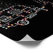 Bigfoot mit CAR Light Weihnachten Poster (Ecke)