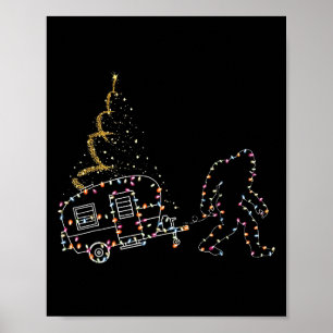 Bigfoot mit CAR Light Weihnachten Poster