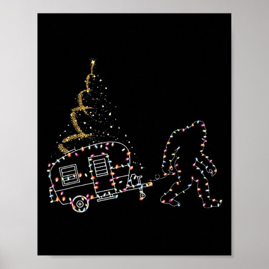 Bigfoot mit CAR Light Weihnachten Poster (Vorne)