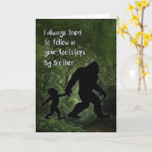 Bigfoot mit Child Birthday für Brother Karte (Gelbe Blume)