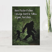 Bigfoot mit Child Birthday für Foster Vater Karte (Vorderseite)