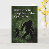 Bigfoot mit Child Birthday für Foster Vater Karte (Gelbe Blume)